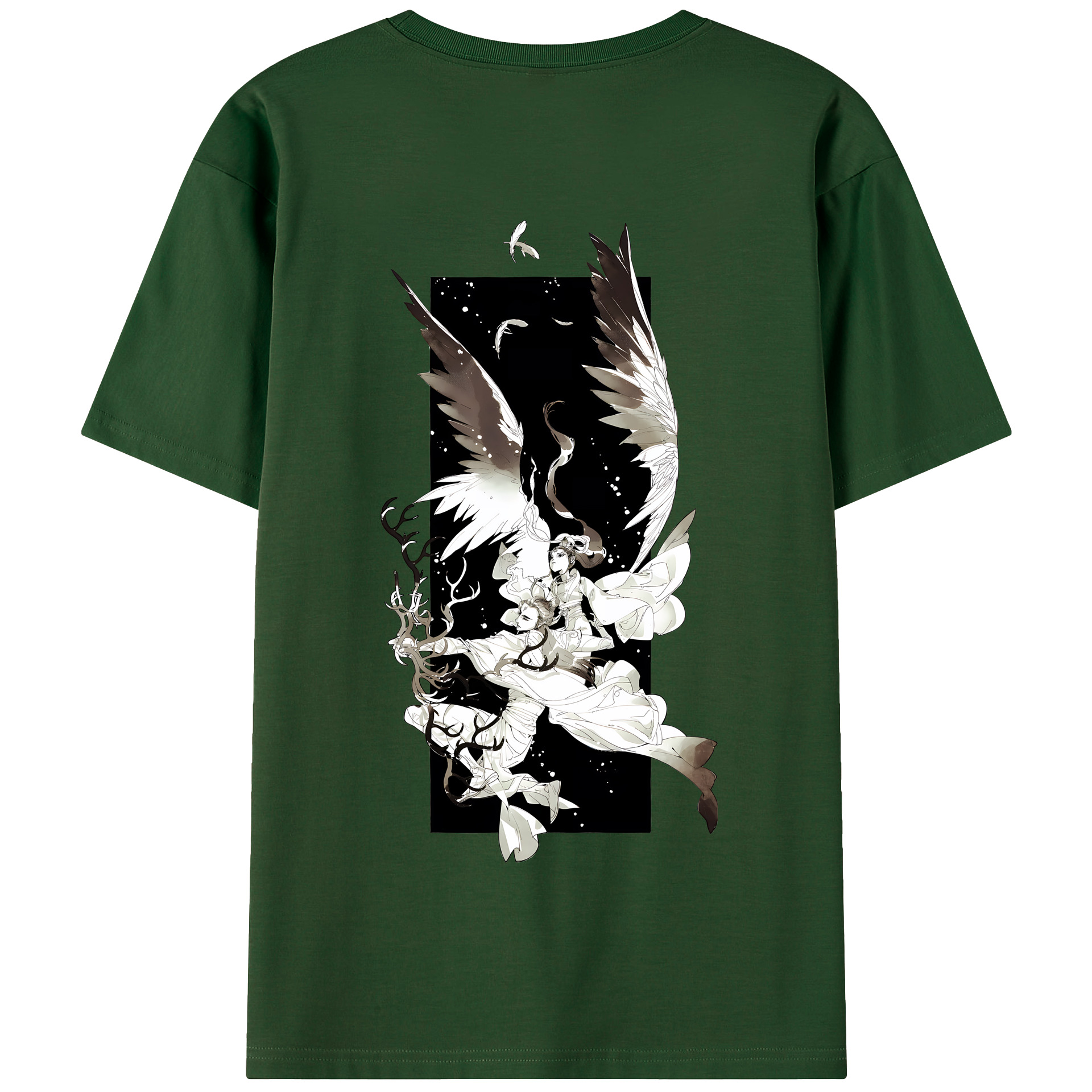 （画像用） Ne Zha 2 ナタ 魔童の大暴れ 綿100％半袖Tシャツ（背面プリント）